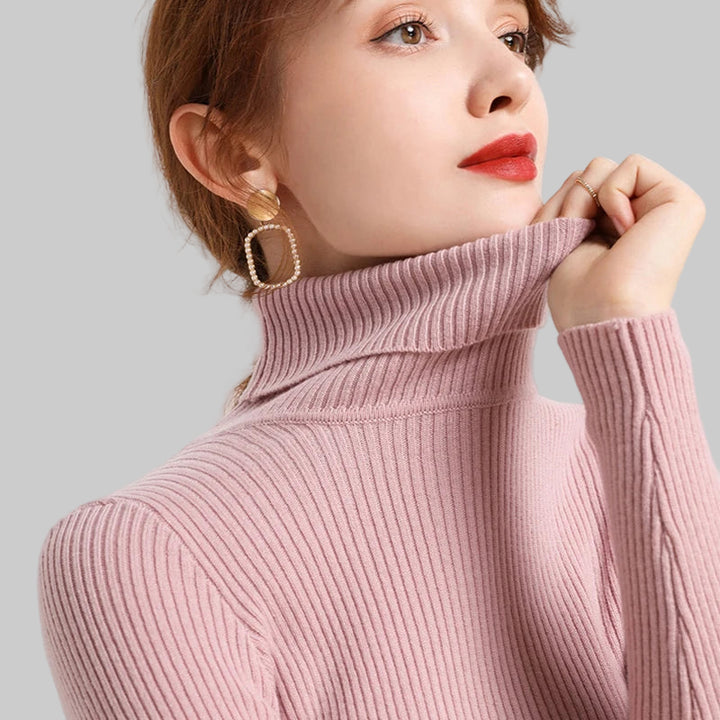 Cozy Cashmere Knit Turtleneck Sweater