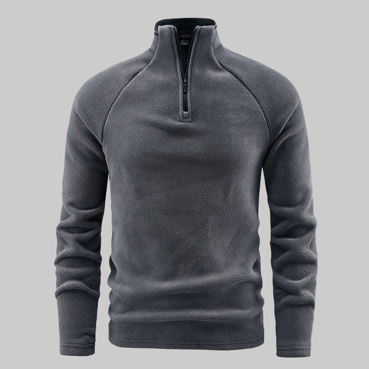 Stand Collar Zipper Fleece Pullover Jacket