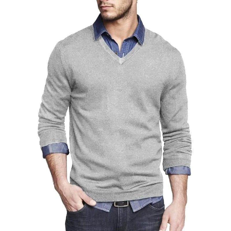 Lightweight Slim Fit V-Neck Pullover Sweater