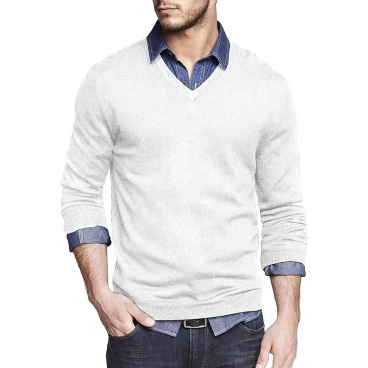 Lightweight Slim Fit V-Neck Pullover Sweater