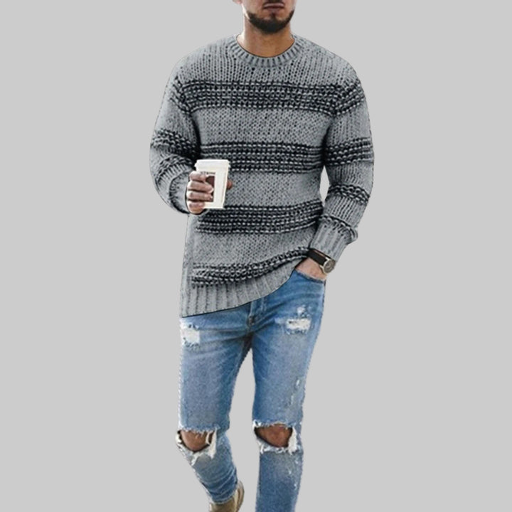 Striped Knitted Long Sleeve Sweater
