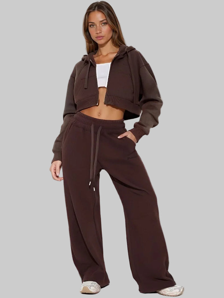 2-Piece Velvet Fleece Sweatsuit Set