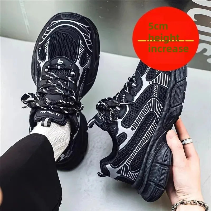 Breathable Mesh Chunky Sneakers for Added Height
