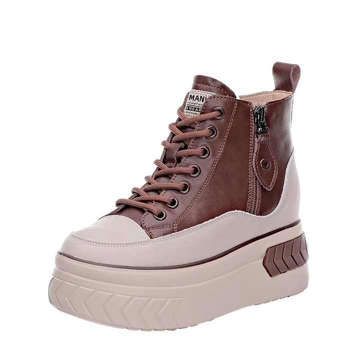 High Top Genuine leather 8cm Platform Boots
