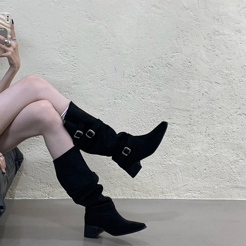 Chic Knee-High Pointed Toe Boots for Winter