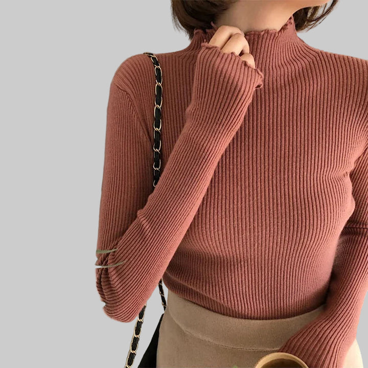 Knitted Ribbed Pullover Sweater