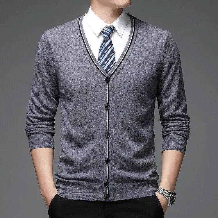 Long Sleeve V-Neck Knitted Thin Winter Sweater