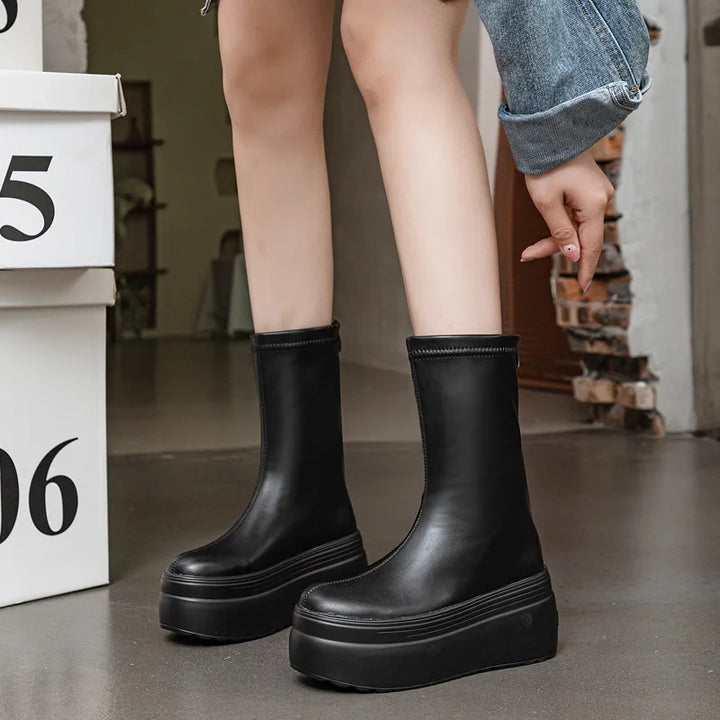 8cm Platform Slip resistant Winter Ankle Boots