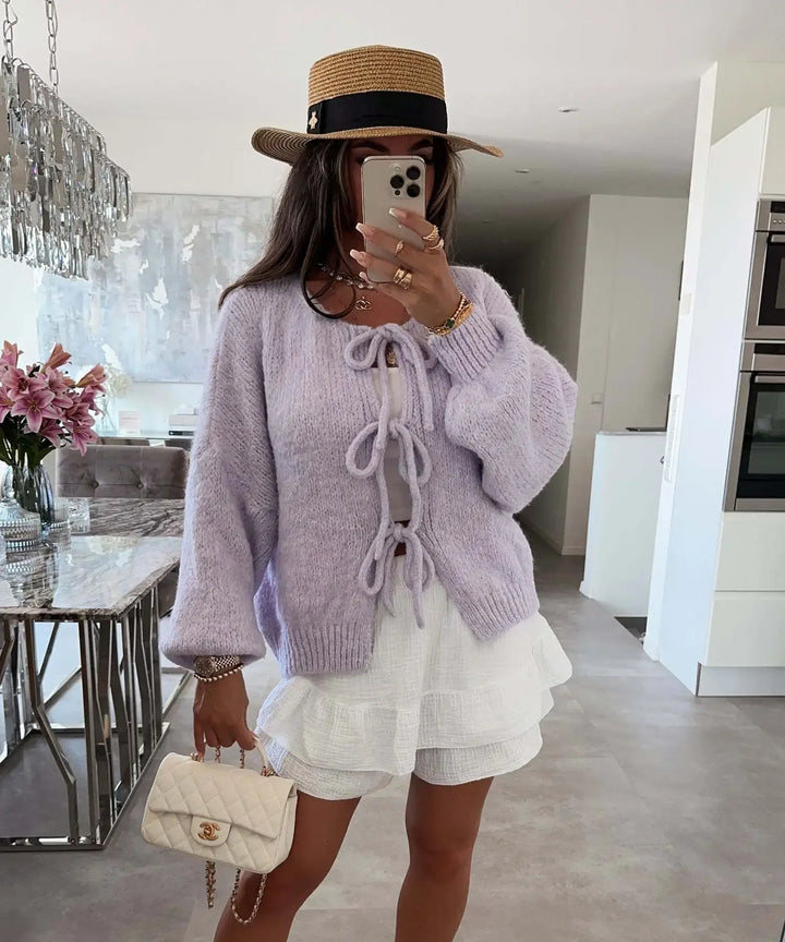 Chic Solid Color Knitted Cardigan Sweater