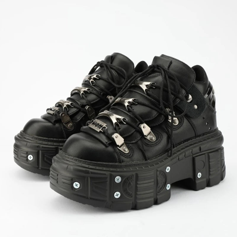 Gothic Edge: Women’s Chunky Platform Sneakers