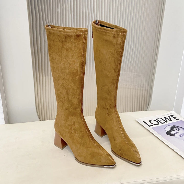 Chic Pointed Toe Suede Boots
