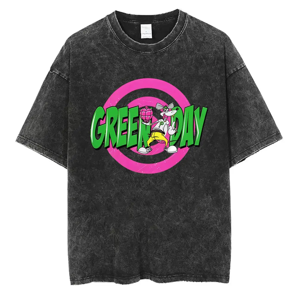 Washed Vintage Punk Green Day Tour 2025 Tees