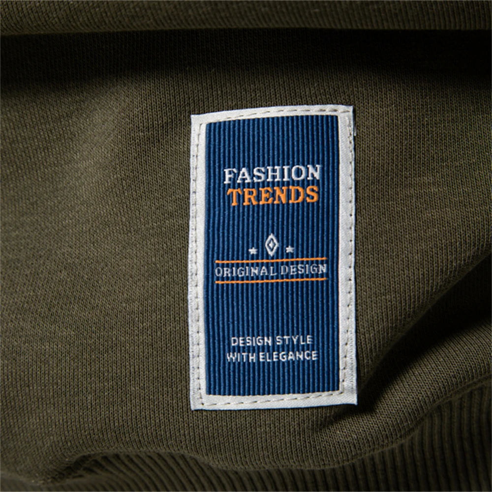 Casual Cotton-Blend Crew Neck Pullover Sweatshirt