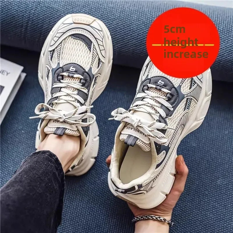 Breathable Mesh Chunky Sneakers for Added Height