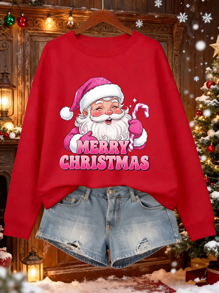 Merry Christmas Santa Print Christmas Sweater