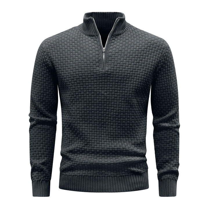 Winter Soft Waffle Knit Warm Zip-Up Sweater