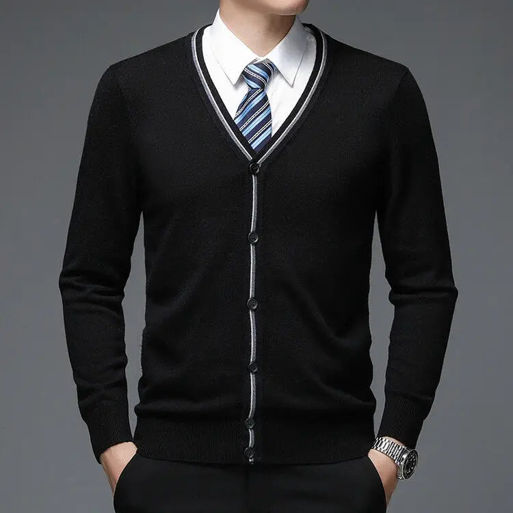 Long Sleeve V-Neck Knitted Thin Winter Sweater