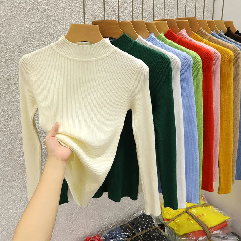 Classic Mock-Neck Pullover Sweater