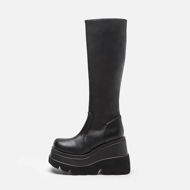 Gothic Mid-Calf Thick-Soled Unisex Punk Boots