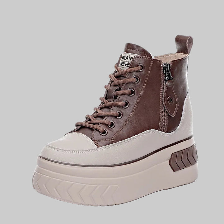 High Top Genuine leather 8cm Platform Boots