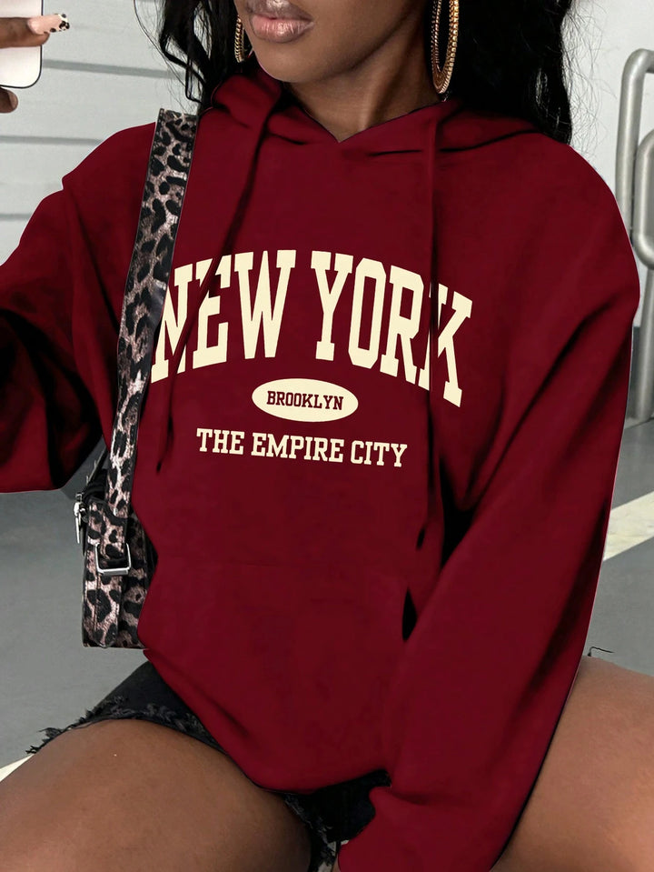 Brooklyn Creative Letter Print Hoodie