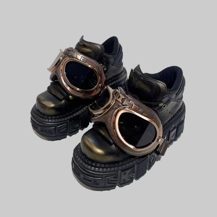 Metal Rivet Punk Motorcycle Boots