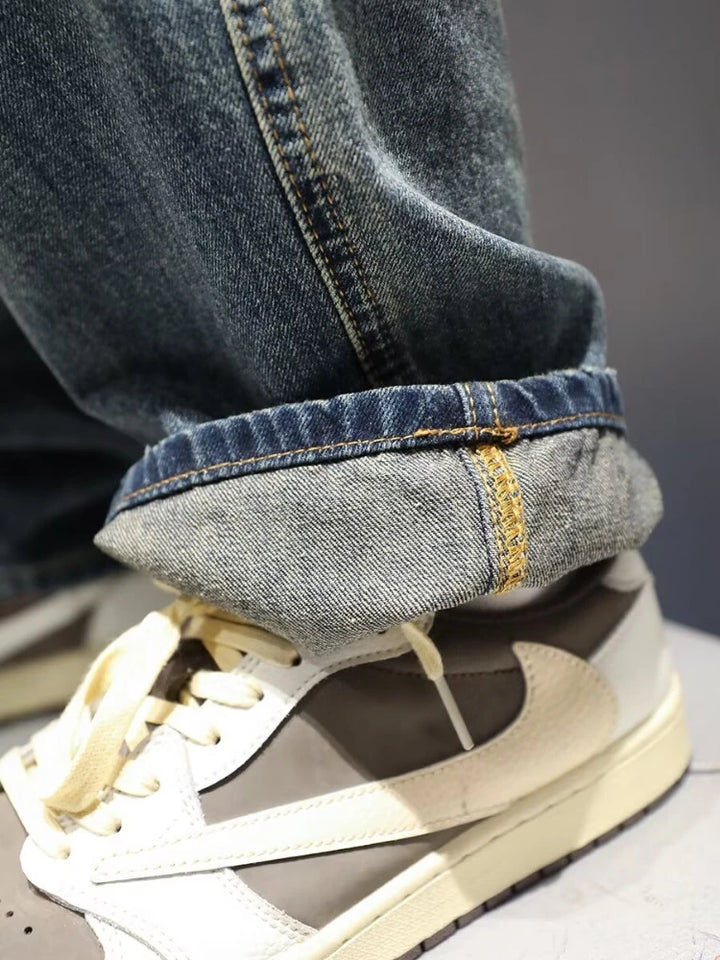 Vintage Ripped Baggy Straight Hip Hop Streetwear Trousers