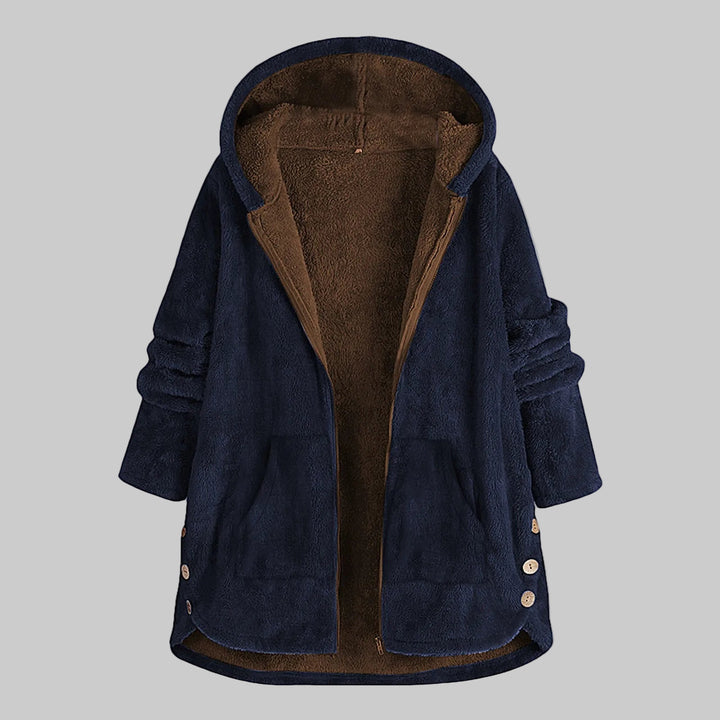 Cotton Double Fleece Loose Fit Hooded Coat