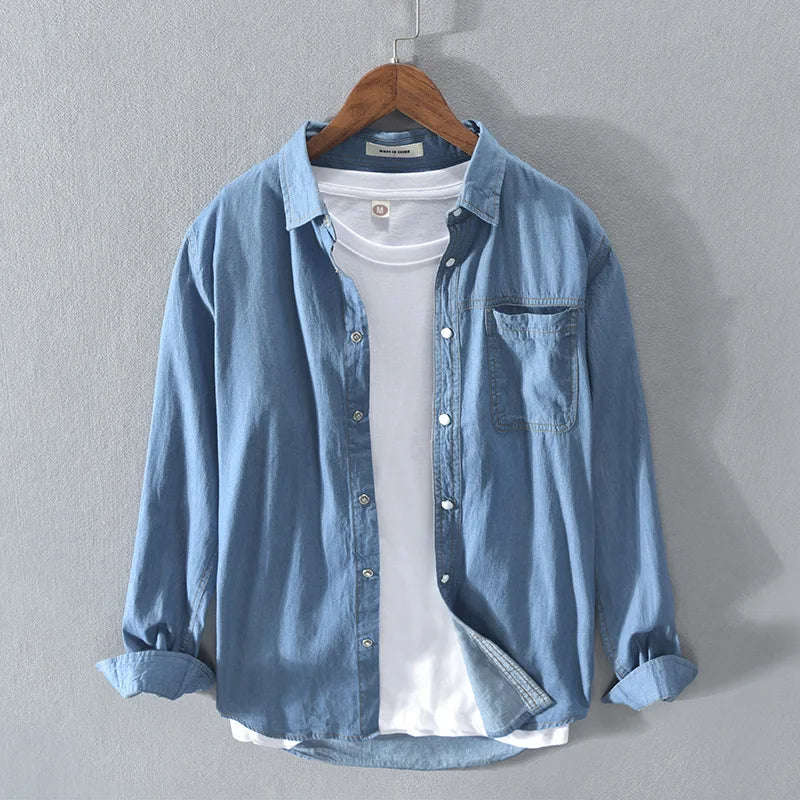Casual Denim Long-Sleeve Shirt