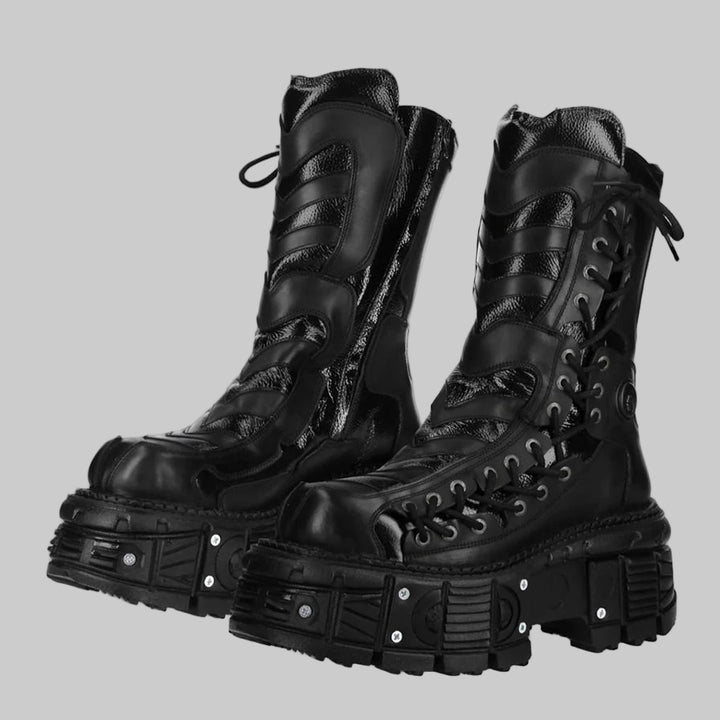 Gothic Rock Dark Tech Punk Platform Roman Boots