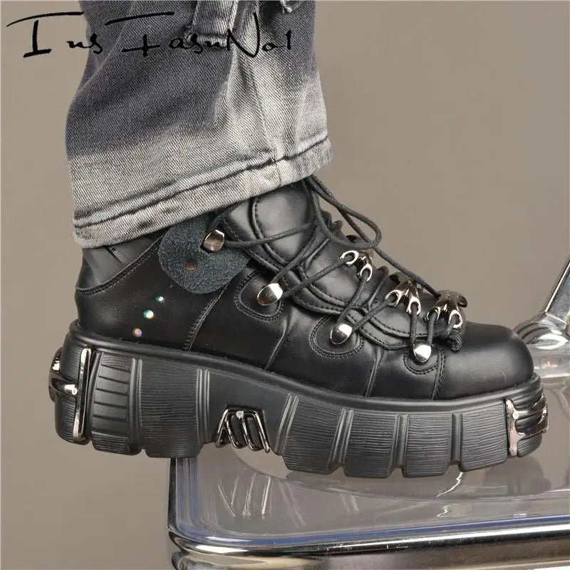 Gothic Edge: Women’s Chunky Platform Sneakers