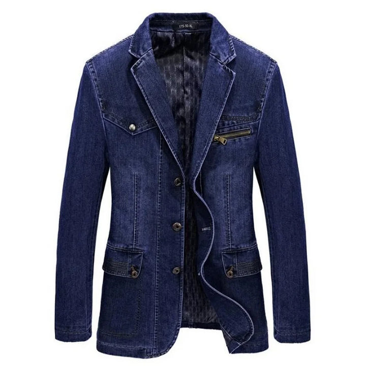 Premium Denim Blazers with Lapel Collar