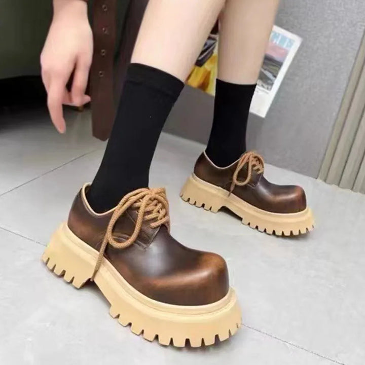 Authentic Leather Chunky Platform Footwear