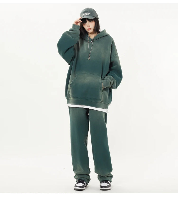 Unisex Retro Tie-Dye Two-Piece Hooded Set