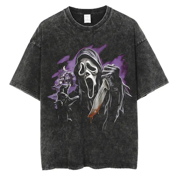 Washed Graphic Print Harajuku Hip Hop T-Shirt