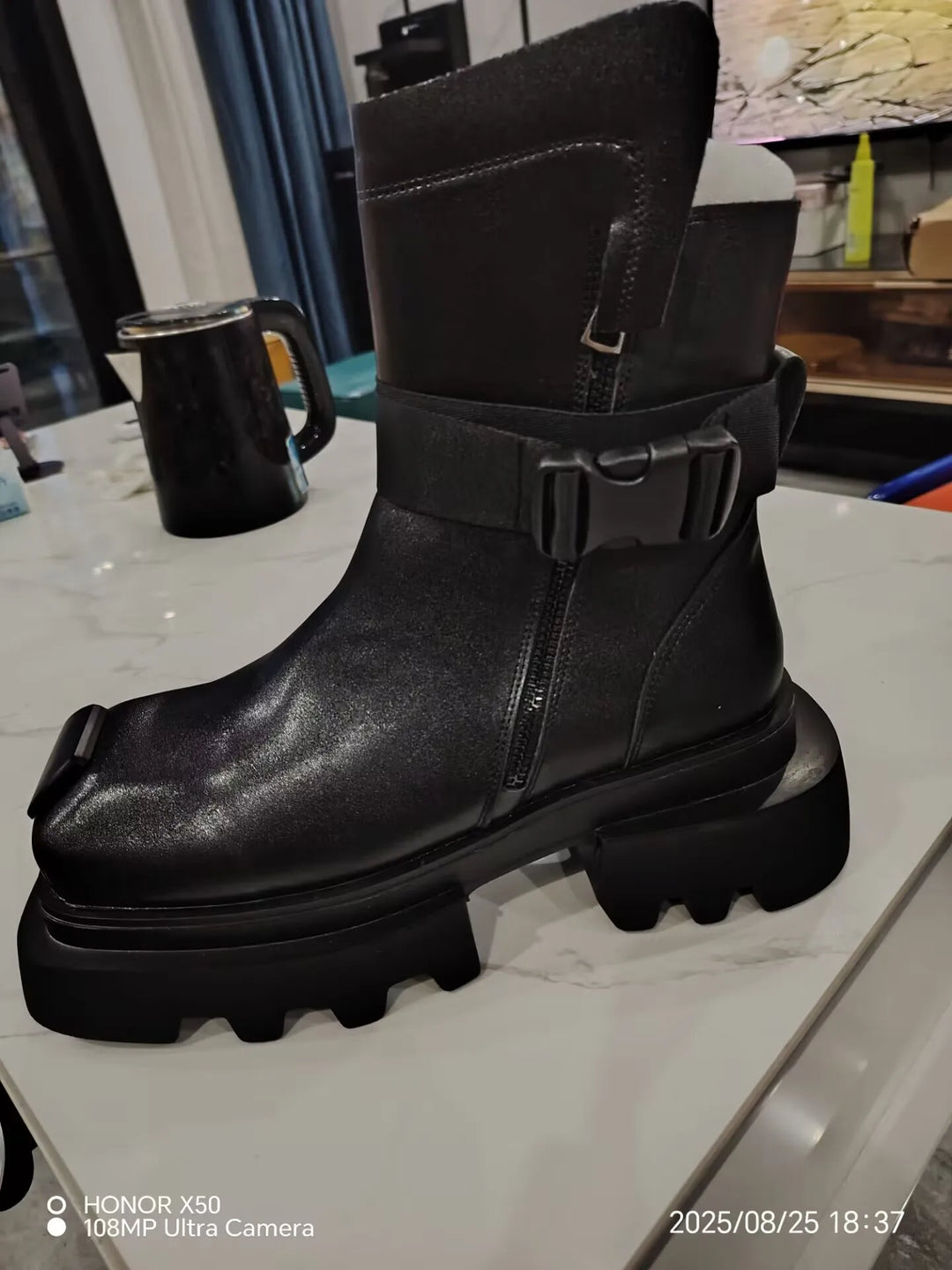Unisex British-Inspired Platform Boots