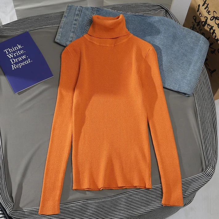 Cozy Cashmere Knit Turtleneck Sweater