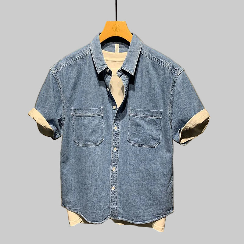 Spliced Wide-Fit Breathable Shirt