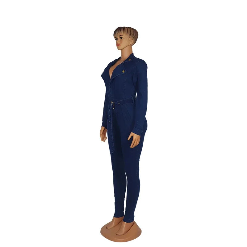 Y2K Bodycon Denim Jumpsuit