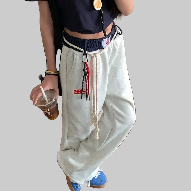 Wide-Leg Retro Loose Pants