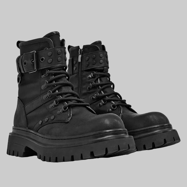Retro British Style Unisex Tooling Motorcycle Boots