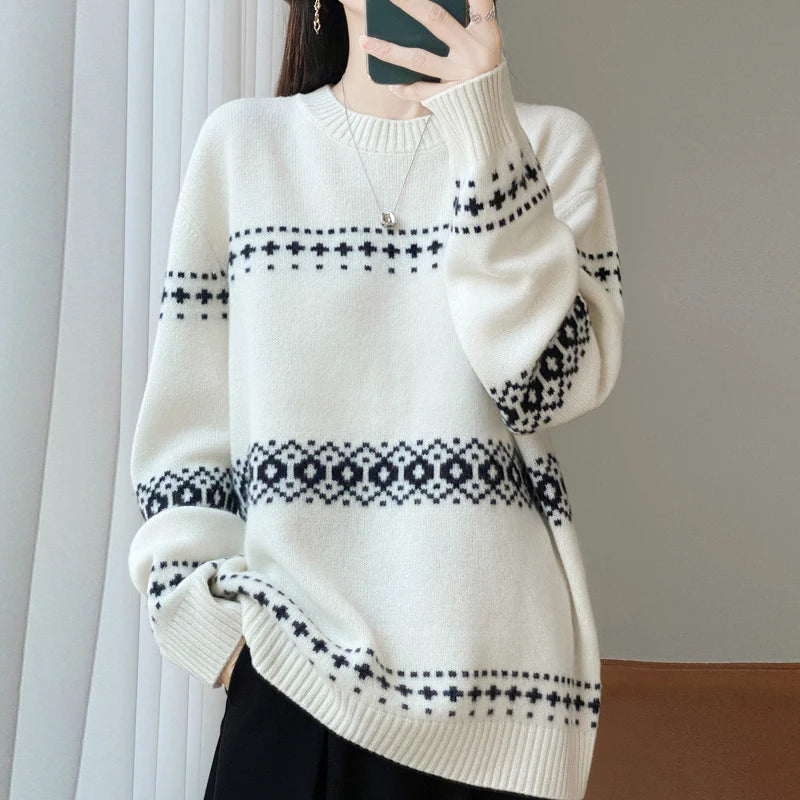 Cozy Oversized 100% Wool Knitted Sweater