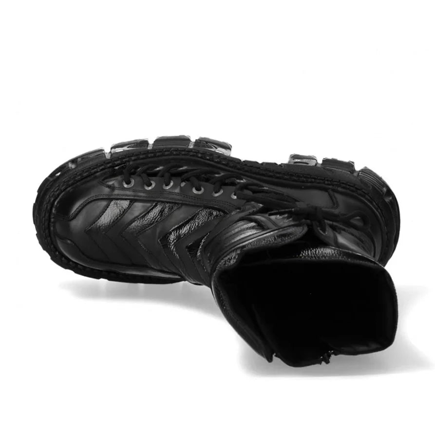 Gothic Rock Dark Tech Punk Platform Roman Boots