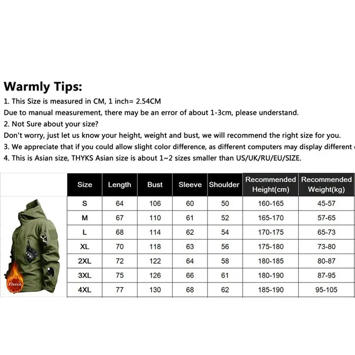 Tactical Soft-Shell Hooded Waterproof Military Jacket
