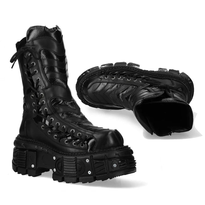 Gothic Rock Dark Tech Punk Platform Roman Boots