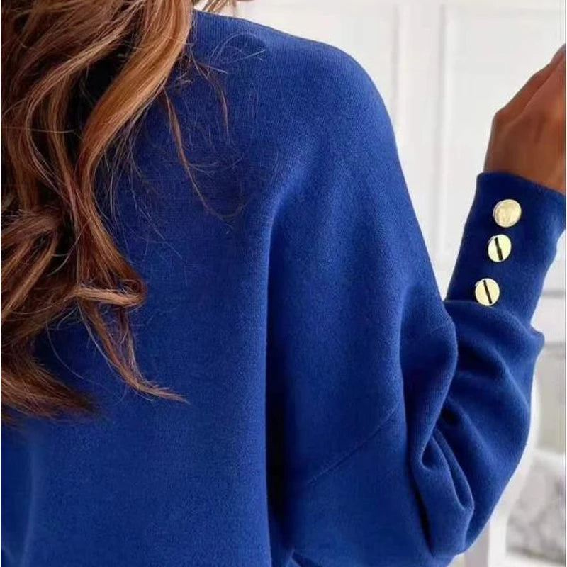 Long Sleeve V-Neck Knitted Sweater