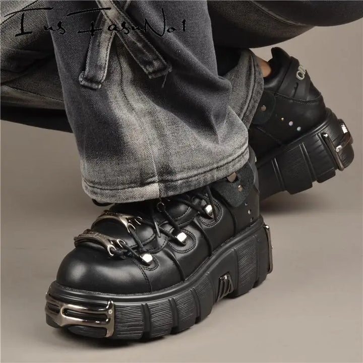 Gothic Edge: Women’s Chunky Platform Sneakers
