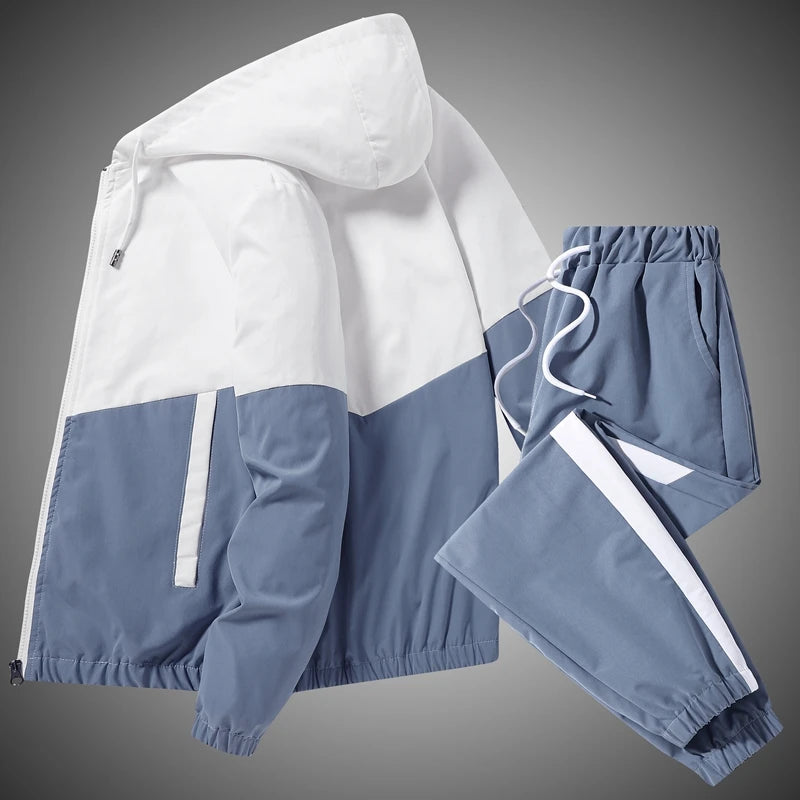 Hooded Jacket and Joggers Tracksuit Set
