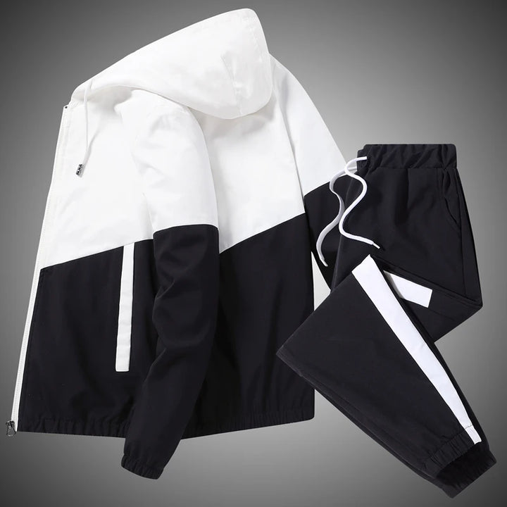 Hooded Jacket and Joggers Tracksuit Set