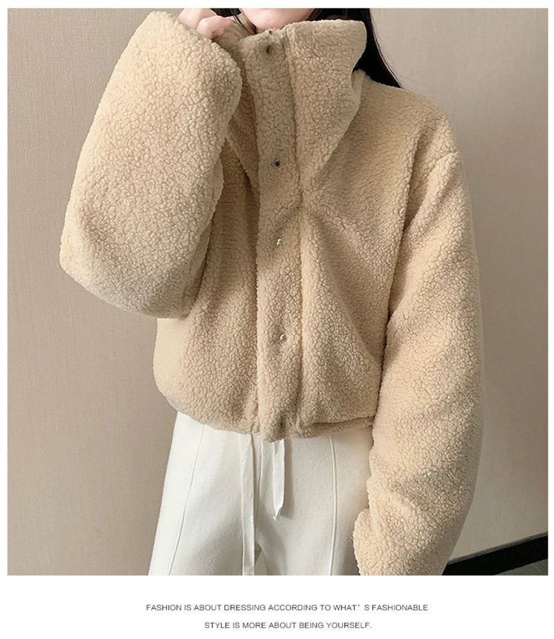 Reversible Thick Warm Velvet Down Padded Jacket